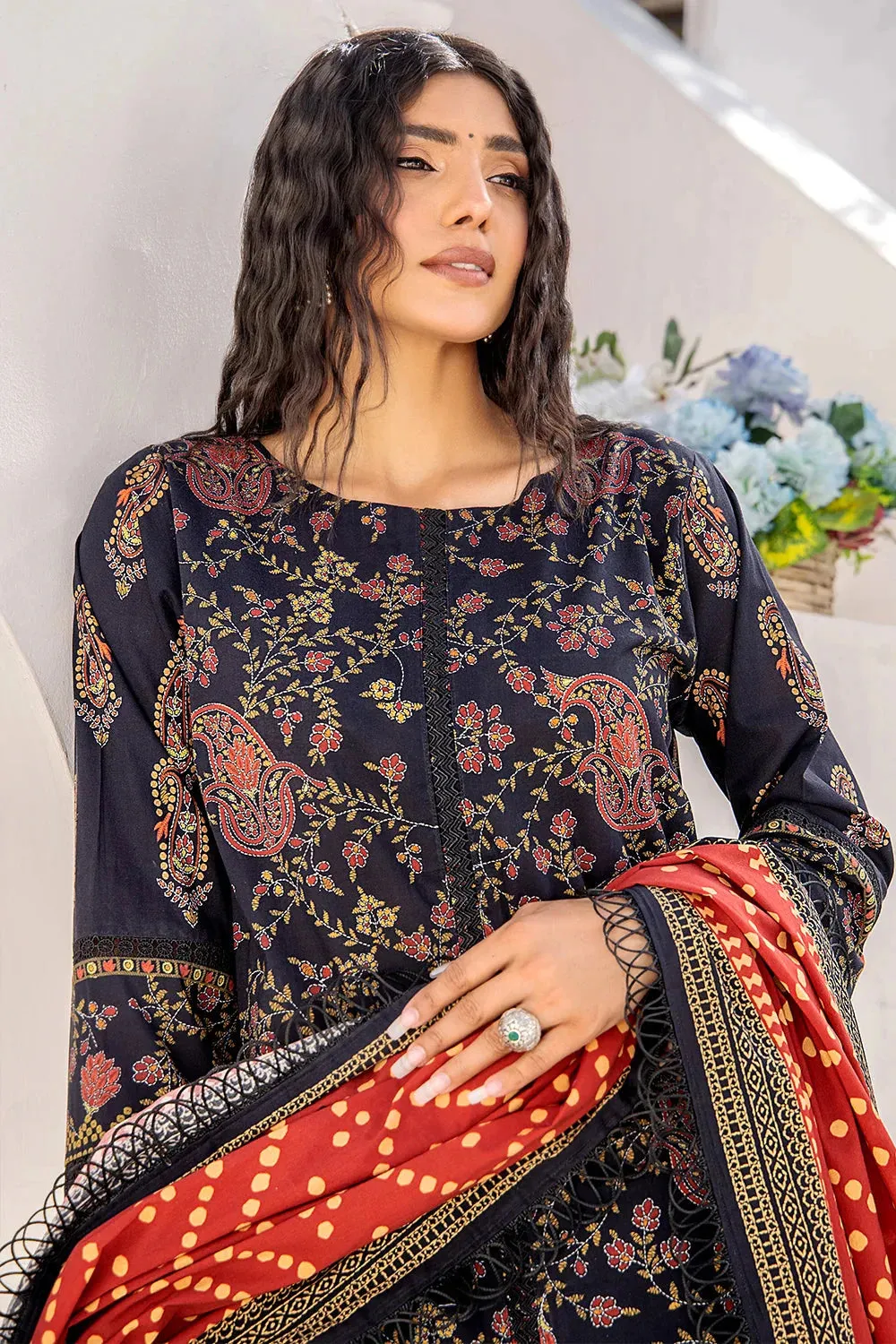 3PC Printed Unstitched Lawn Suit KLA-2424
