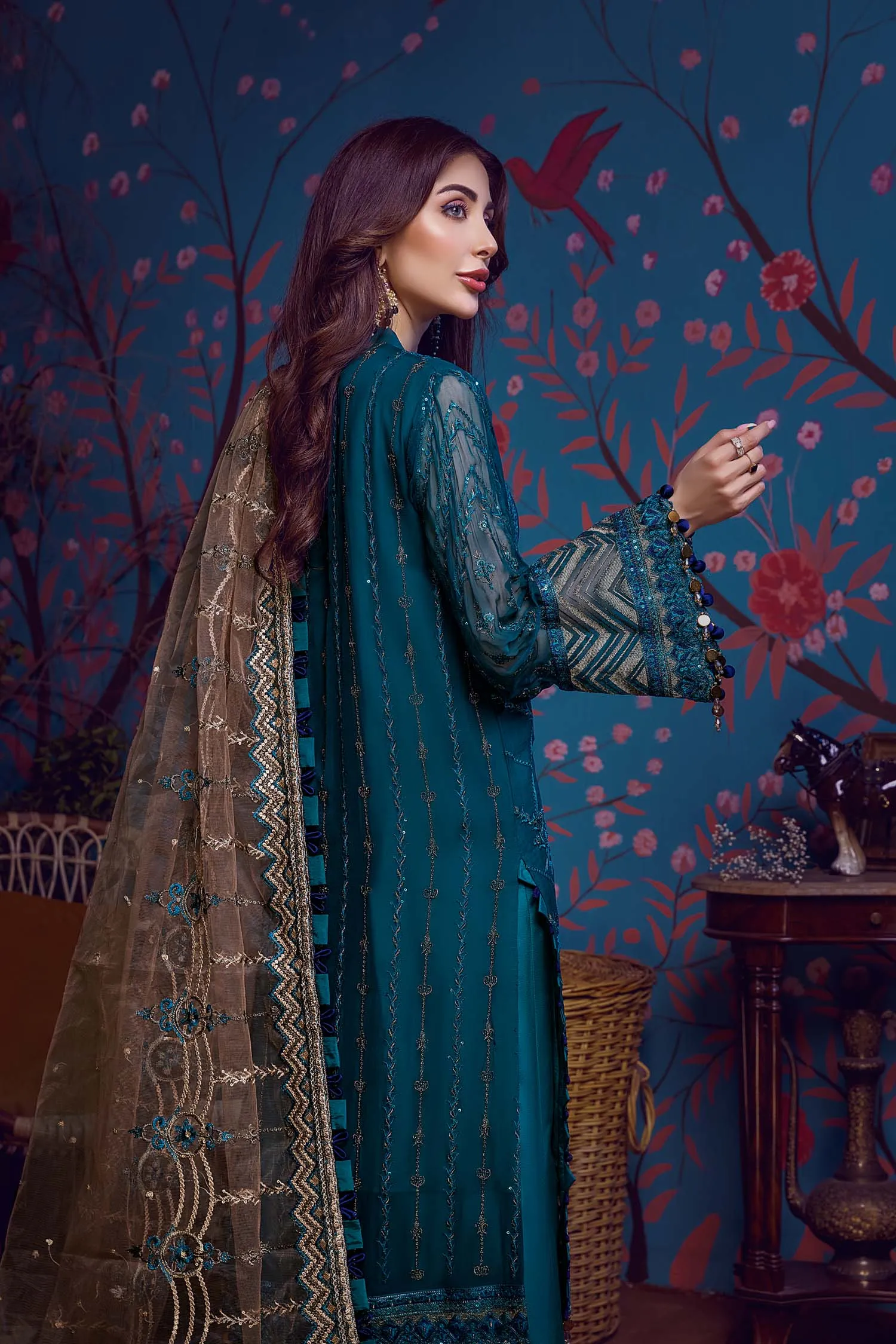 Adan's Libas Barroco · Formal Embroidered Chiffon Collection – Royal Drop