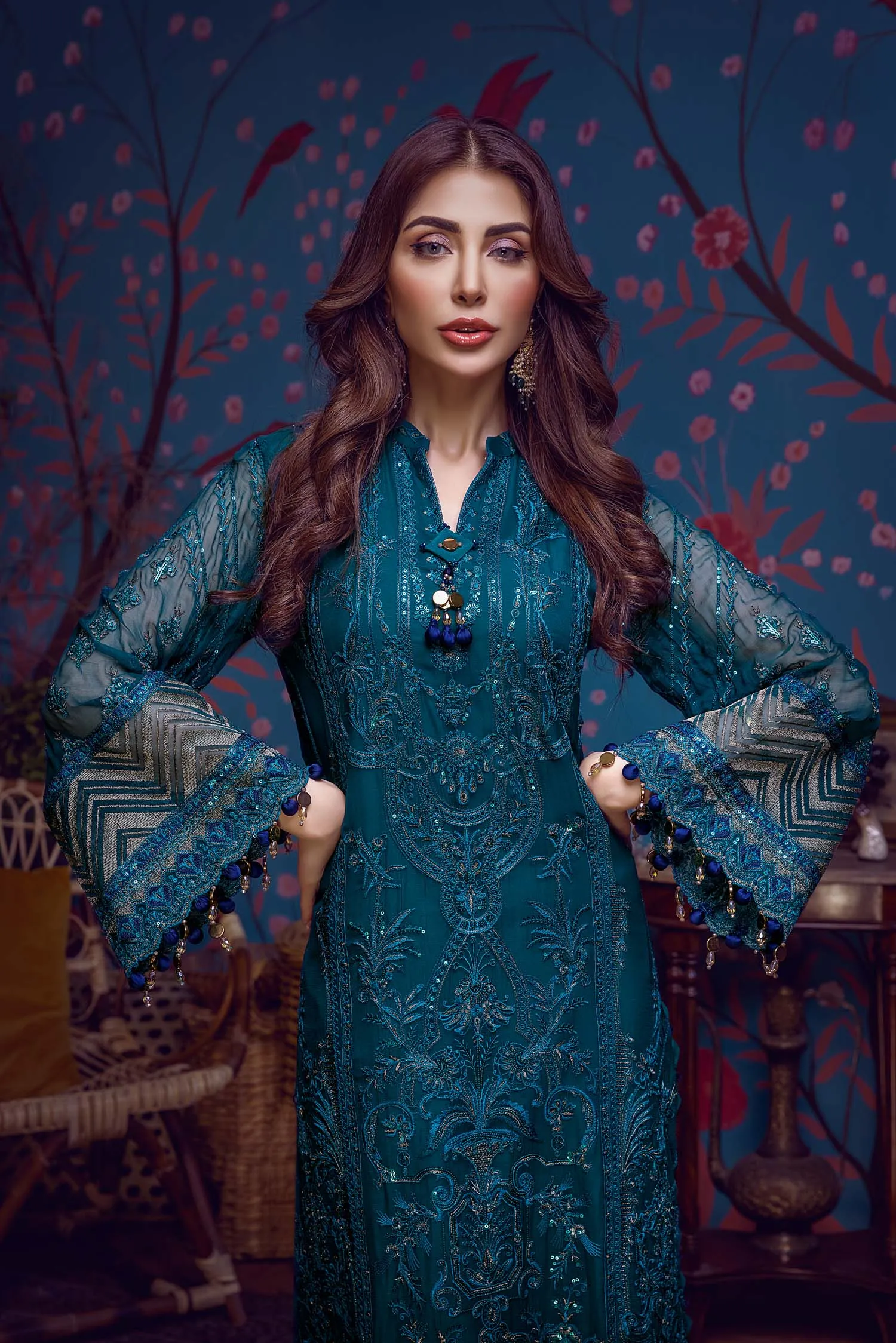 Adan's Libas Barroco · Formal Embroidered Chiffon Collection – Royal Drop