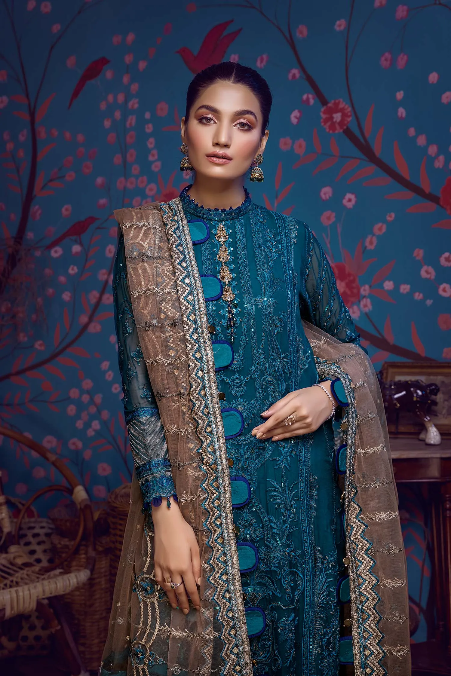 Adan's Libas Barroco · Formal Embroidered Chiffon Collection – Royal Drop