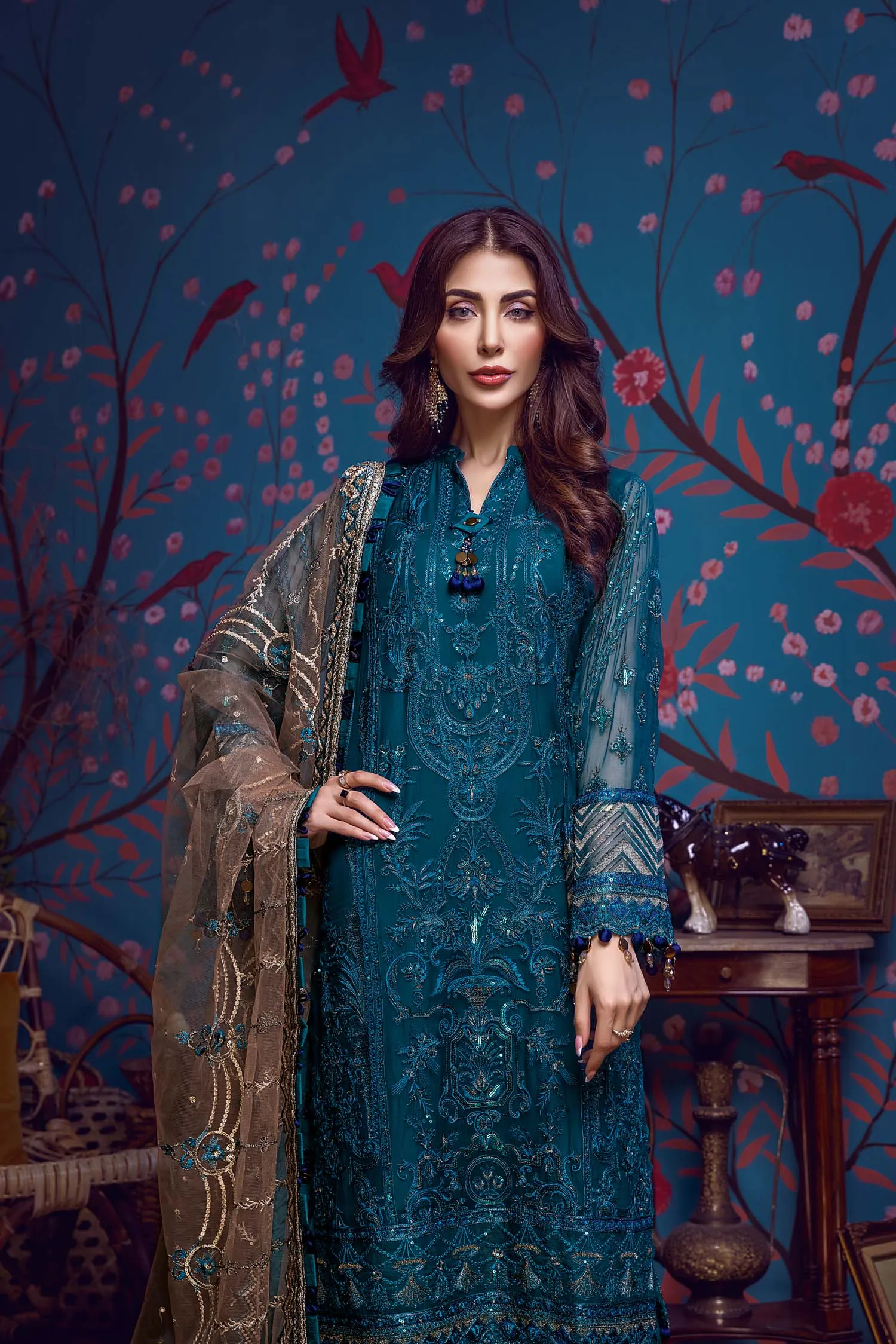 Adan's Libas Barroco · Formal Embroidered Chiffon Collection – Royal Drop