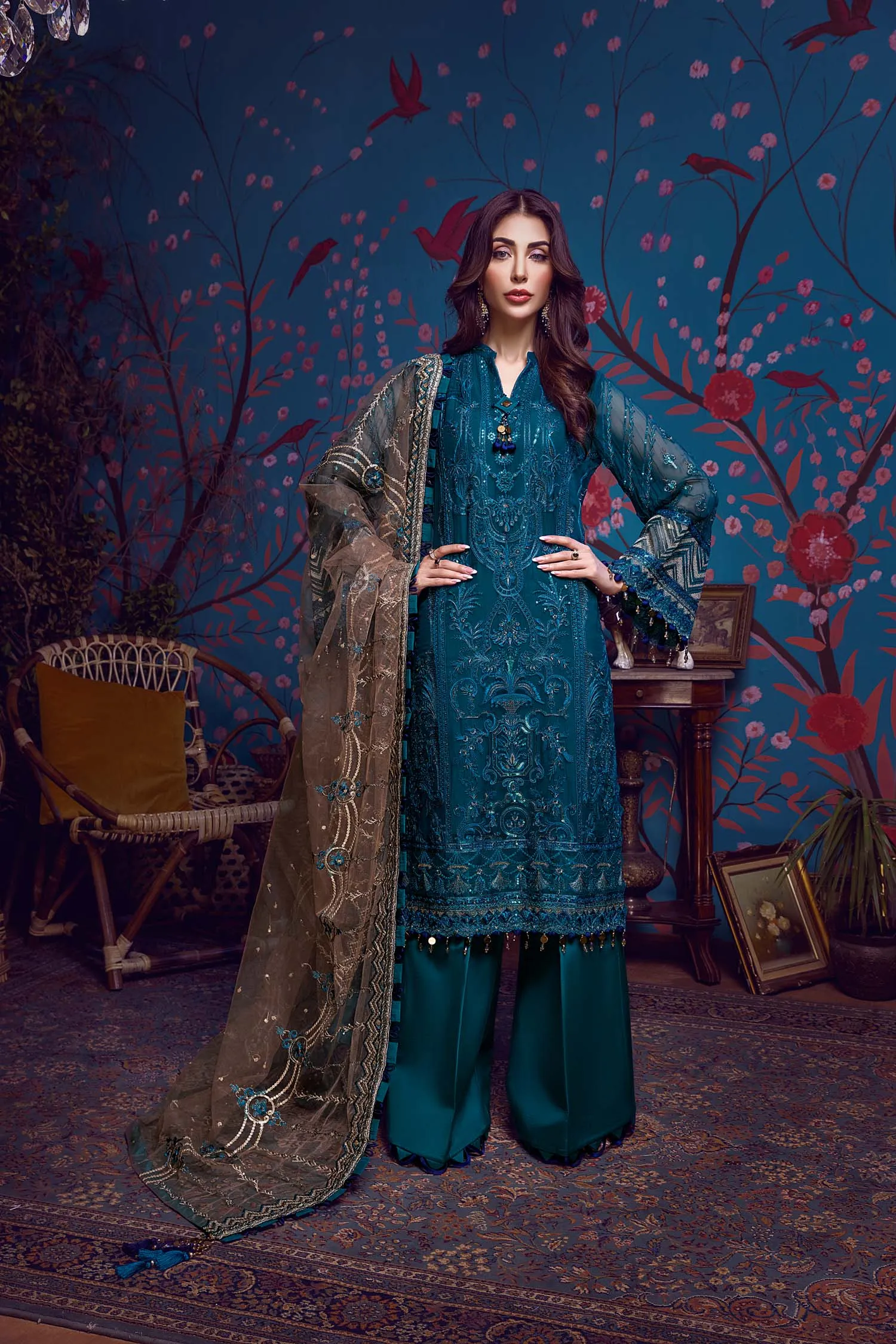 Adan's Libas Barroco · Formal Embroidered Chiffon Collection – Royal Drop