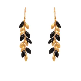 Optimize the e-commerce product title to Elegant Bliss Long Bunch Earrings in 24K Gold Vermeil