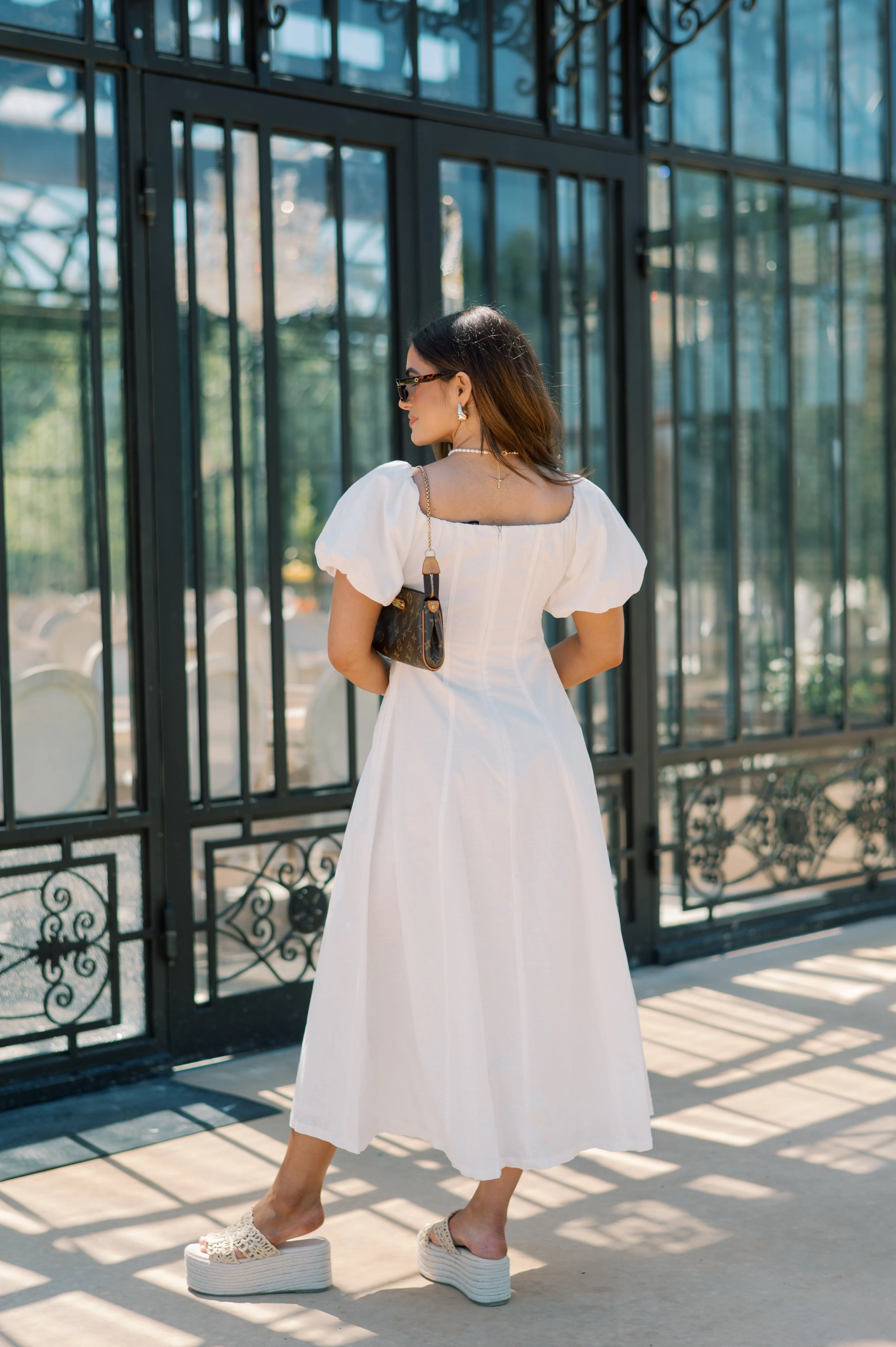 Chambers OTS Midi Dress-White