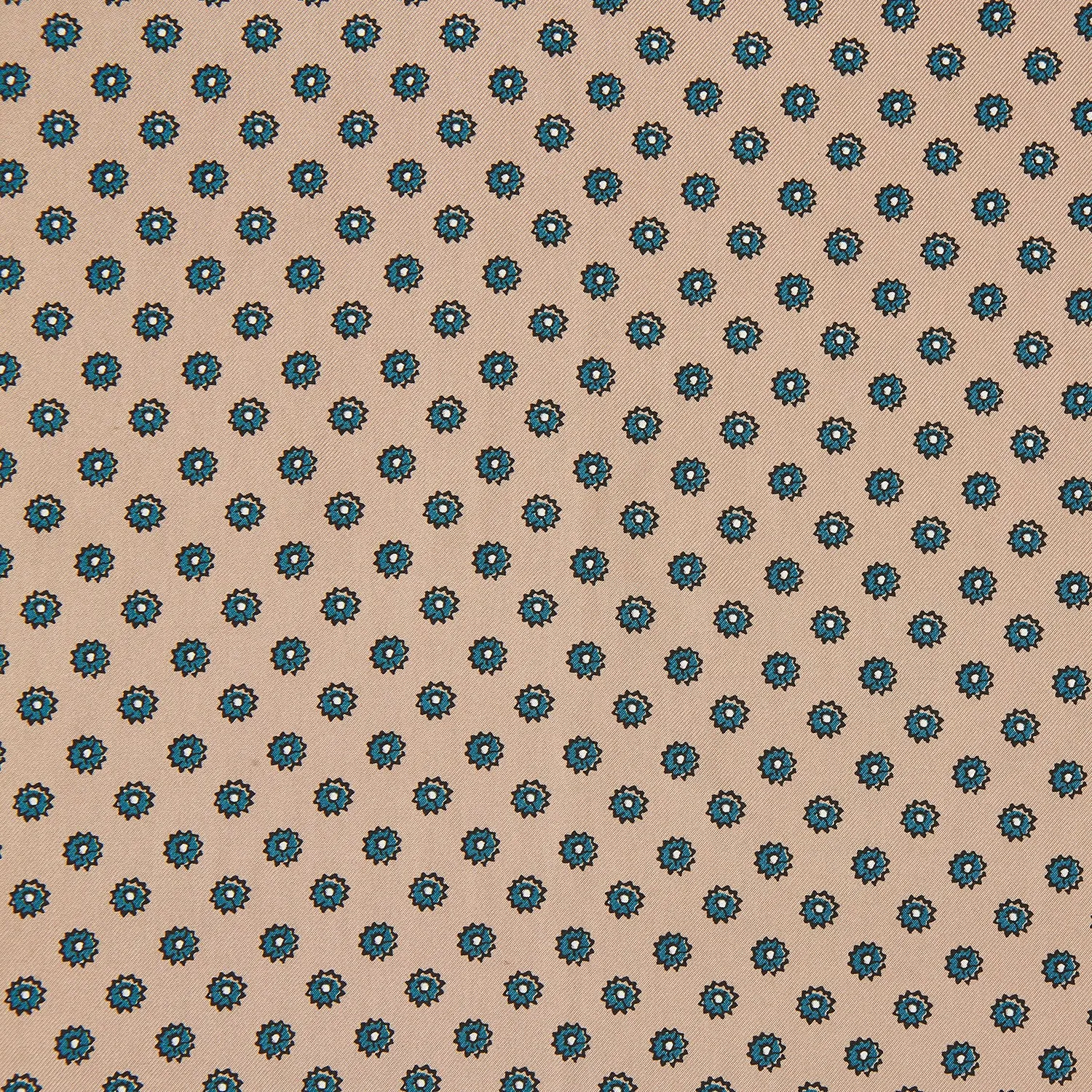 Copper Fine Floral Print Silk Pocket Square