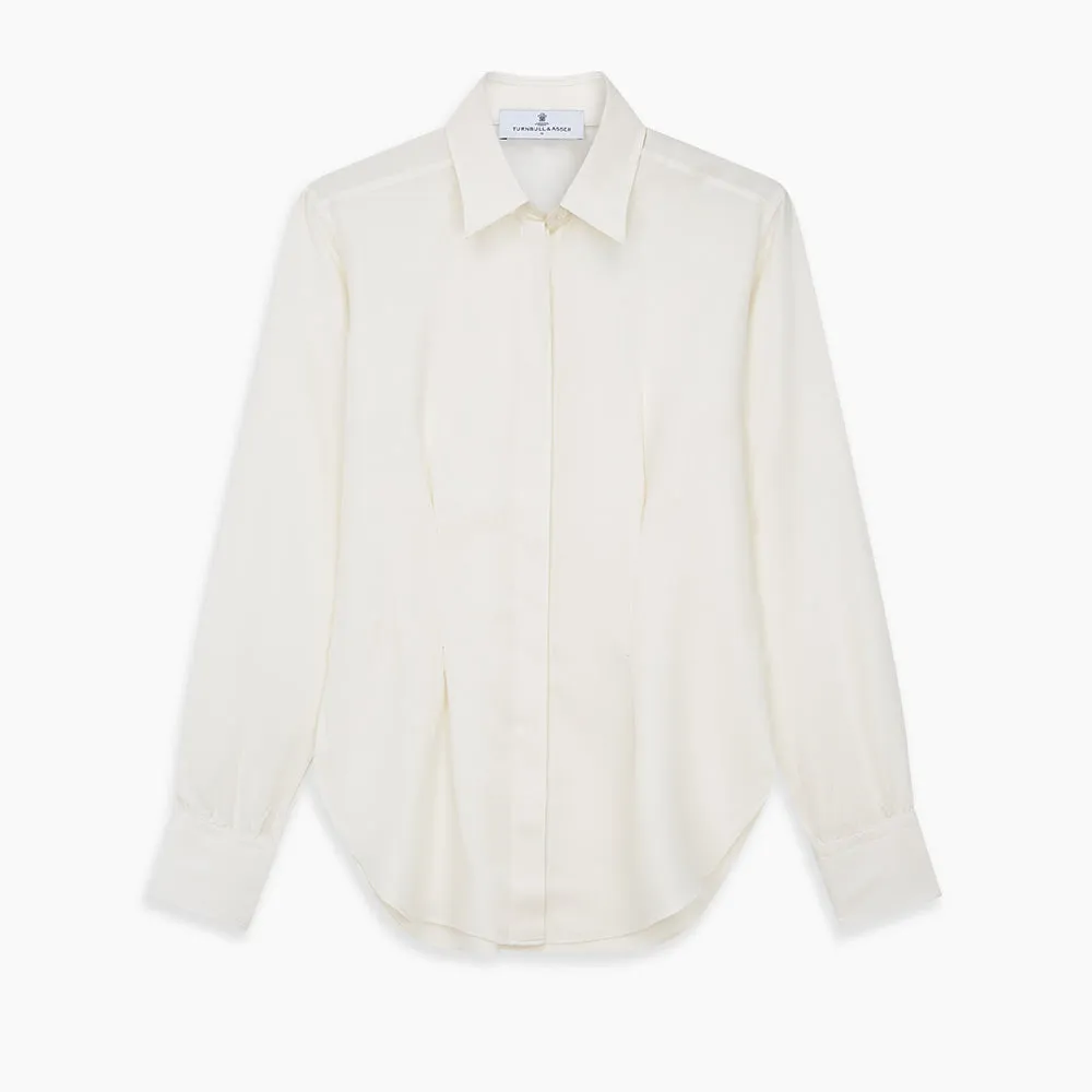 Cream Silk Tailored Bianca Shirt