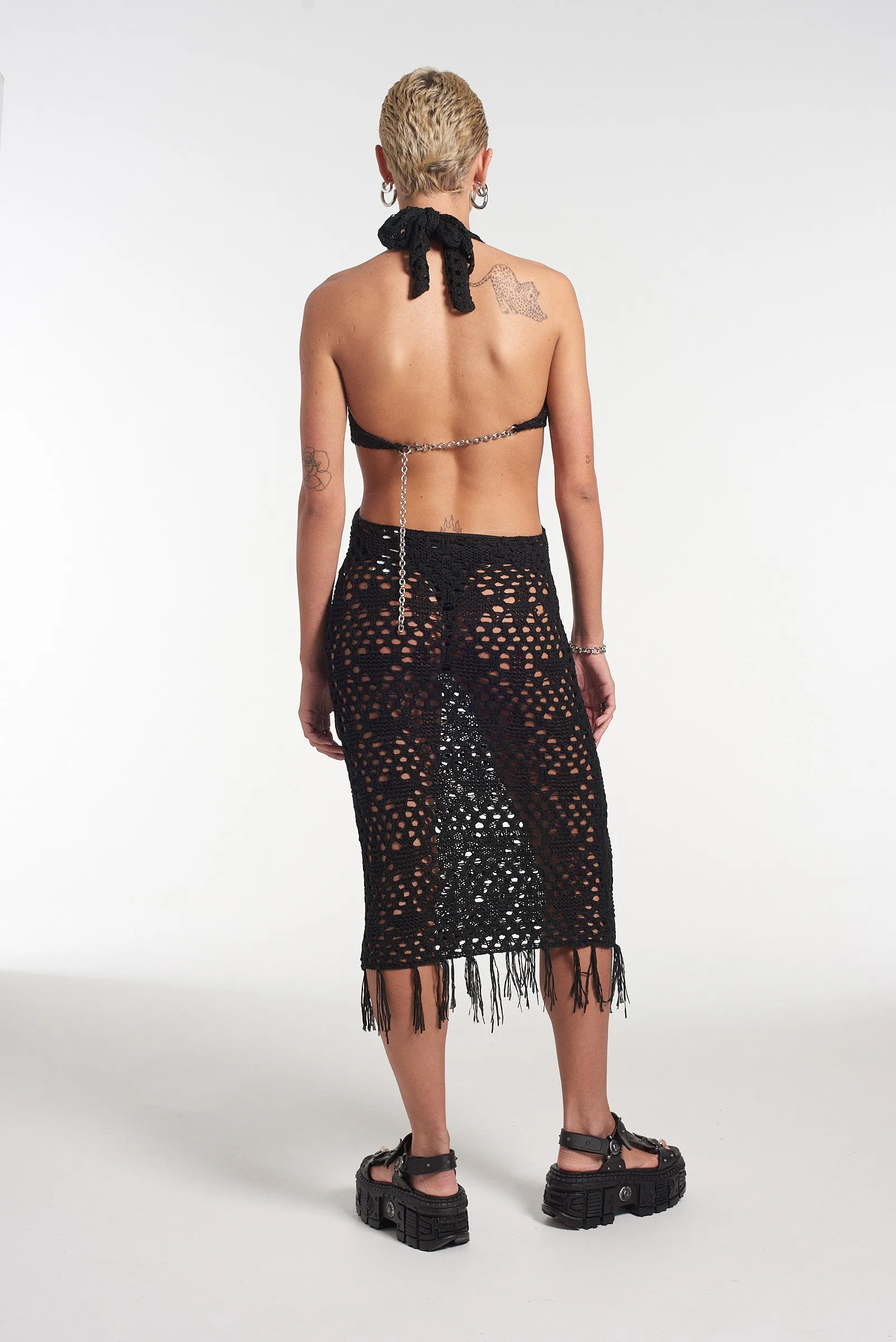 Distraction Open Knit Maxi Dress