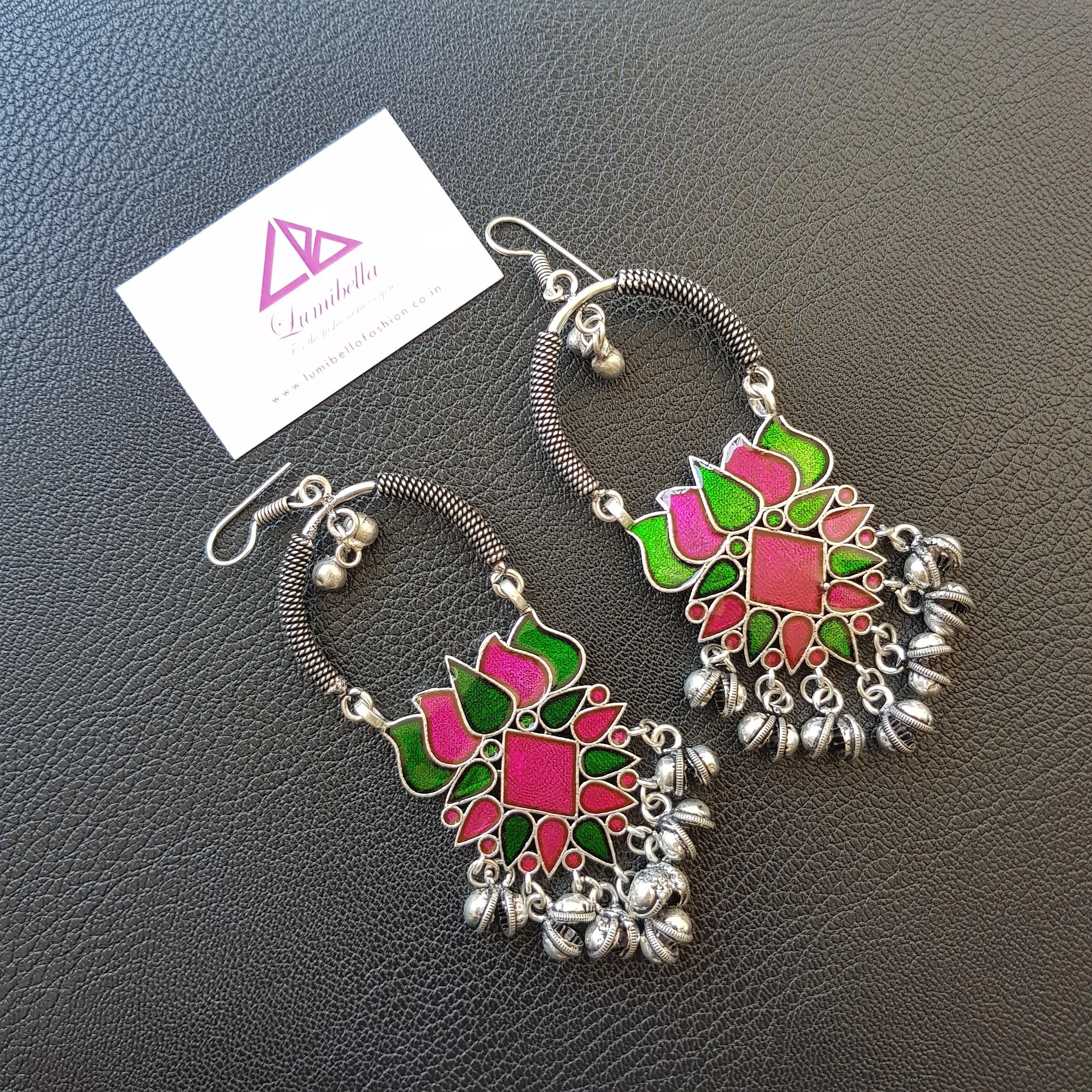 Enamel Hook Earrings