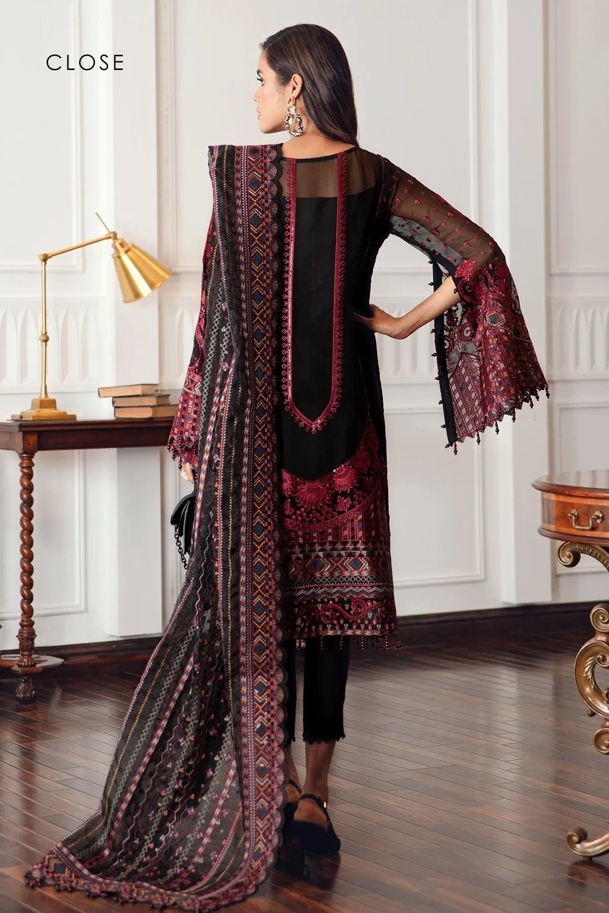 Jazmin Eid Festive Chiffon Collection – Black Rococo