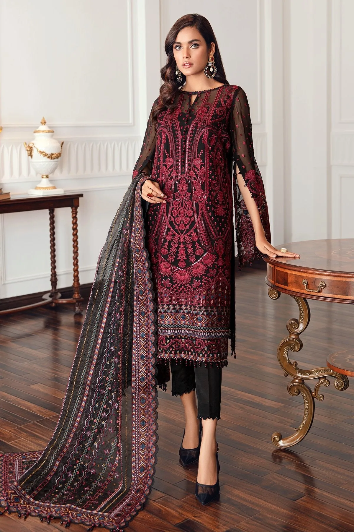 Jazmin Eid Festive Chiffon Collection – Black Rococo