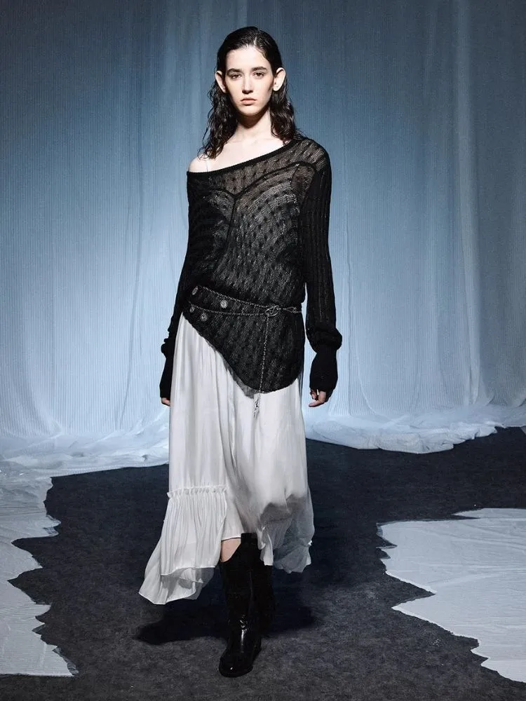 Lace Patchwork Halter Elegant Long Dress【s0000007925】