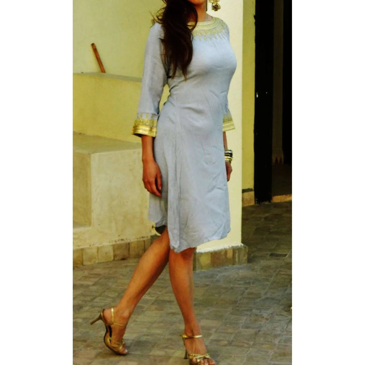 Light Grey Resort Reina Style Tunic Dress