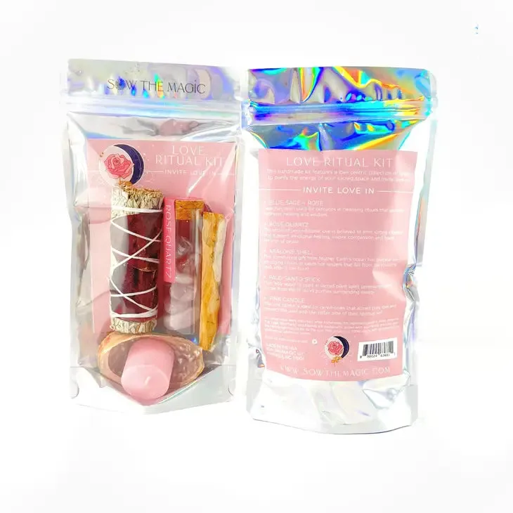Love Ritual Kit With Rose Quartz, Sage   Palo Santo
