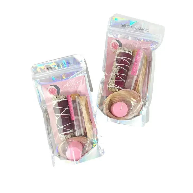 Love Ritual Kit With Rose Quartz, Sage   Palo Santo