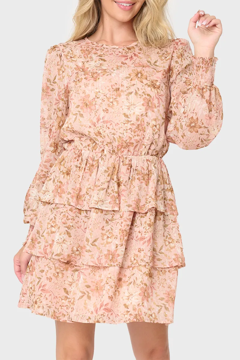 Sparkle Chiffon Tiered Dress